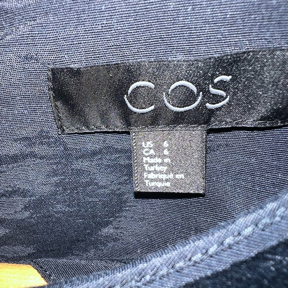 COS Navy Asymmetrical Tiered Panel Dress - Picture 13 of 16